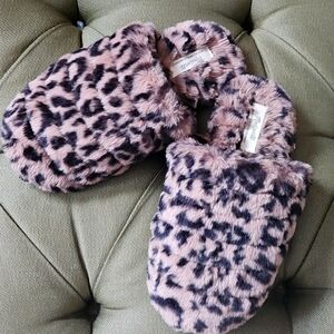 Madewell Slipper faux leopard fur size 6